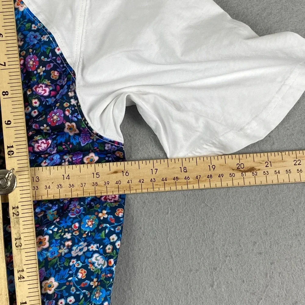 Sandro Lutetia Floral Print Mixed Media Top Open Back Tie Ruched Satin Blouse - Picture 11 of 13